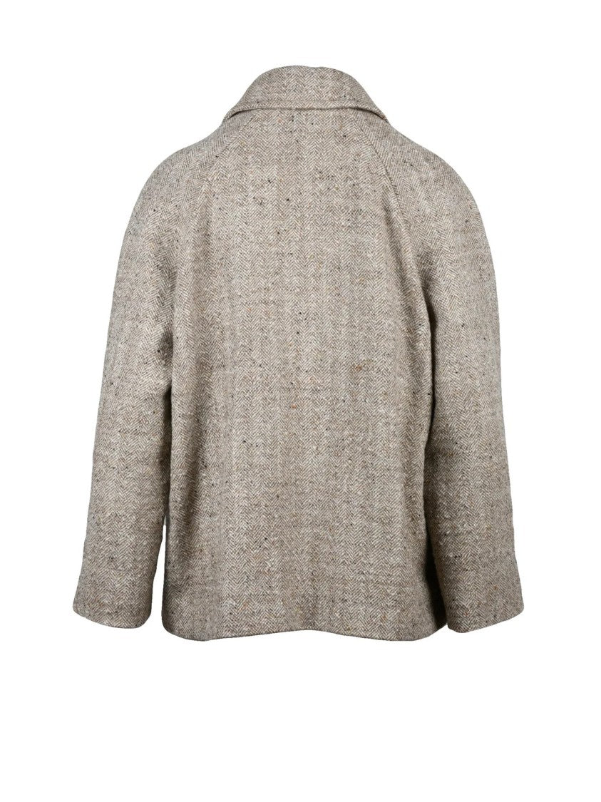 Circolo 1901 Beige Virgin Wool-Blend Short Coat