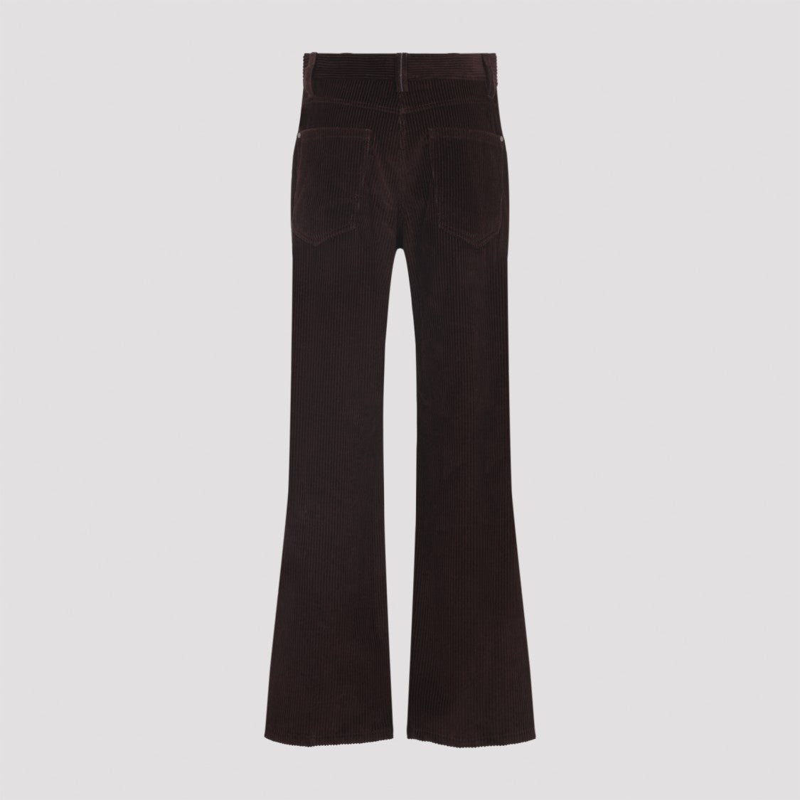 Brunello Cucinelli High-Waisted Dark Red Corduroy Pants With Textured Rib Pattern