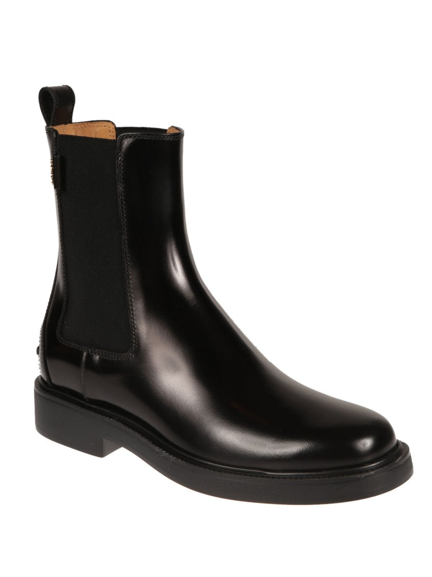 Tod's Polished Calf Leather Ankle Boots