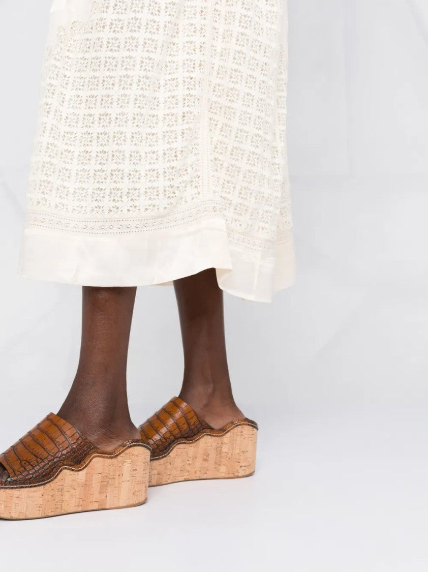 Ulla Johnson Cadena Lace-Insert Midi Skirt