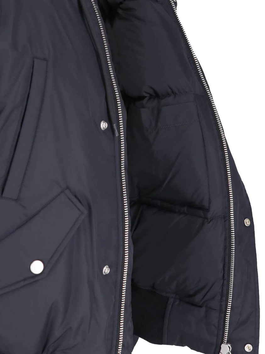 Mm6 By Maison Margiela Black Fabric Bomber Jacket