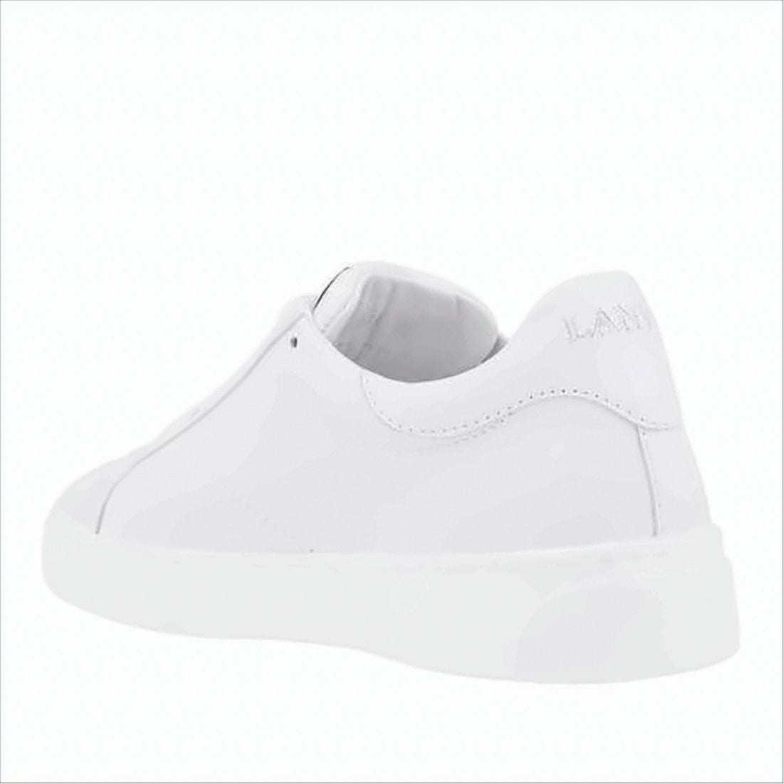 Lanvin Minimalist White Calf Leather Sneakers With Embossed Branding