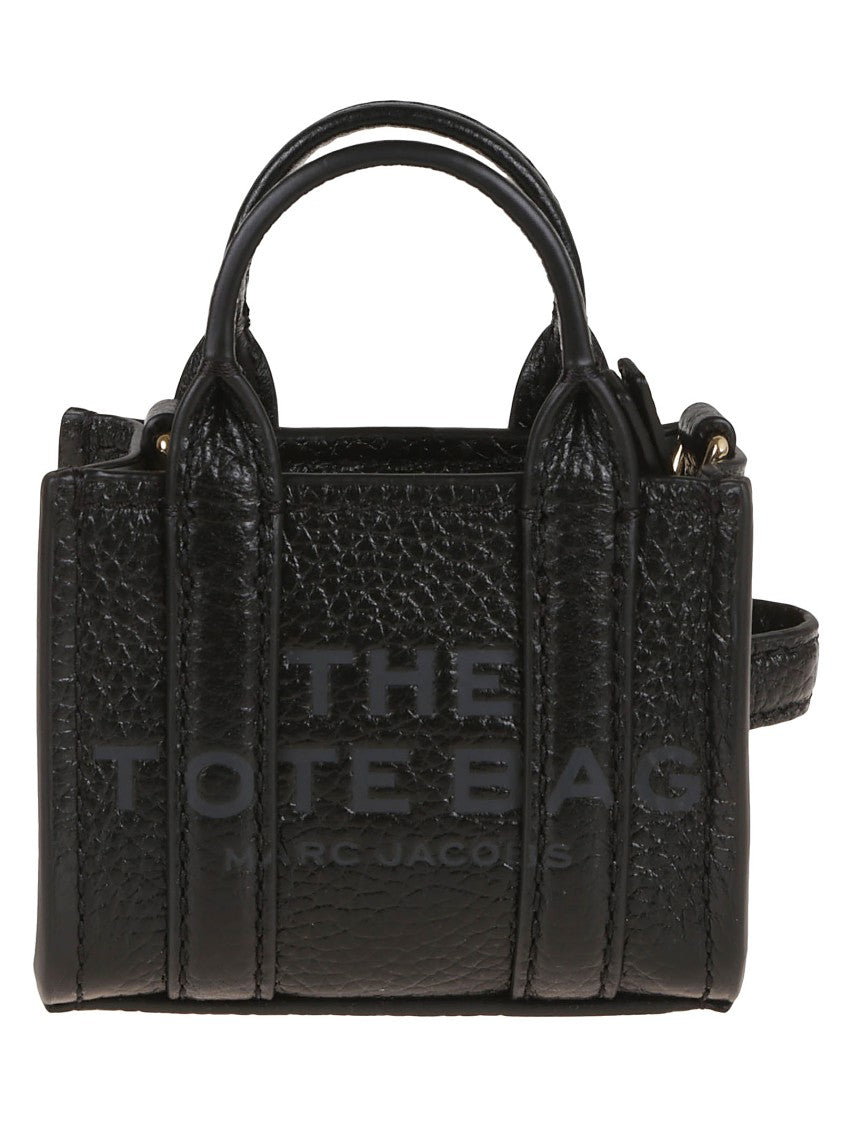 Marc Jacobs Compact Textured Leather Tote Bag With Embossed Logo