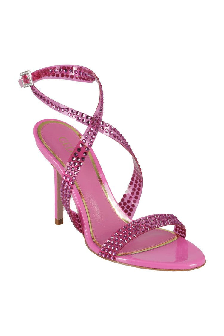 Gedebe High-Heeled Fuchsia Sandals With Intertwined Straps