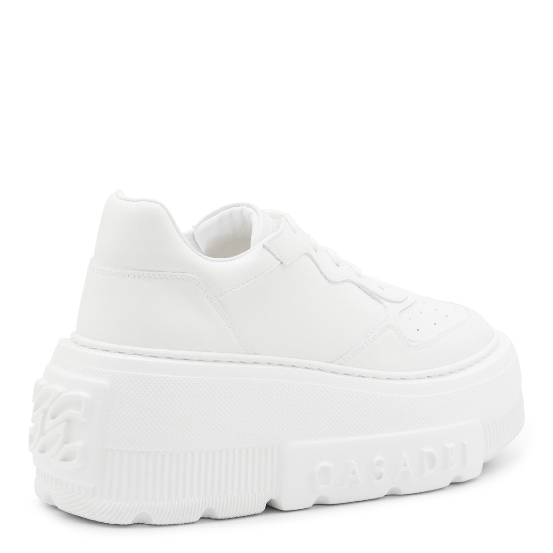 Casadei White Leather Platform Sneakers