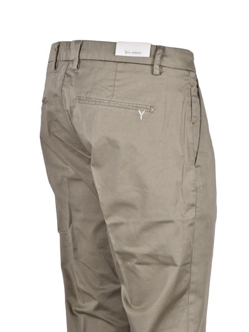 Yan Simmon Cotton Stretch Trousers - Sage Green