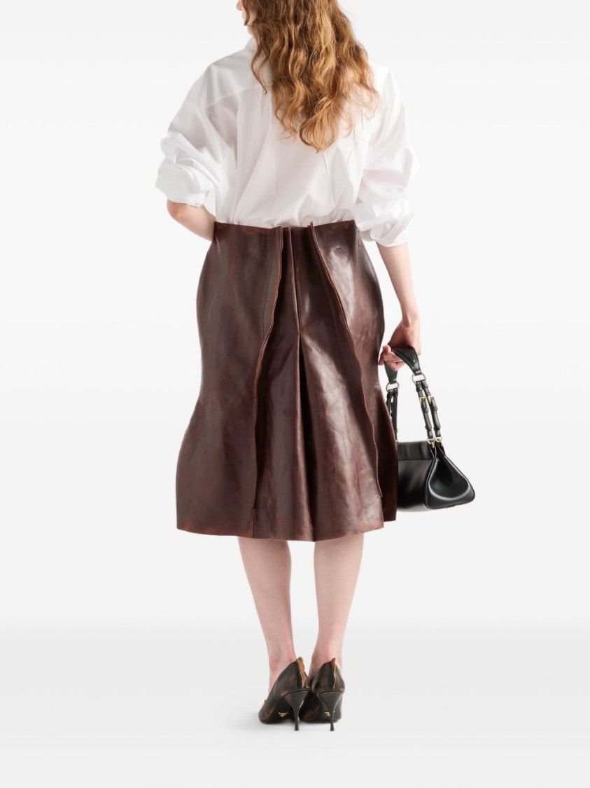 Prada Timeless White Cotton Shirt With Pointed Collar