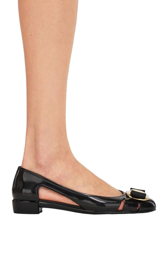 Salvatore Ferragamo Flat Shoes With Glossy Rubber Upper