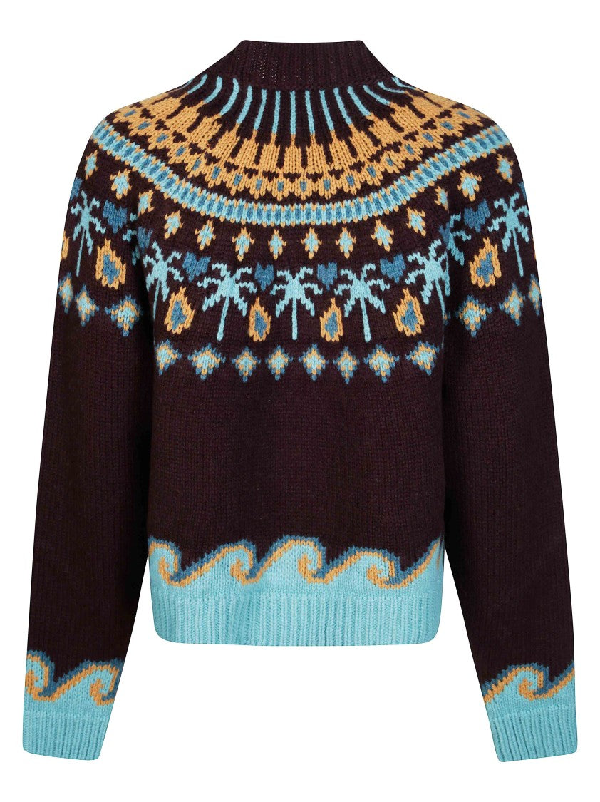 Alanui Sweet Winter Cropped Tropical Sweater