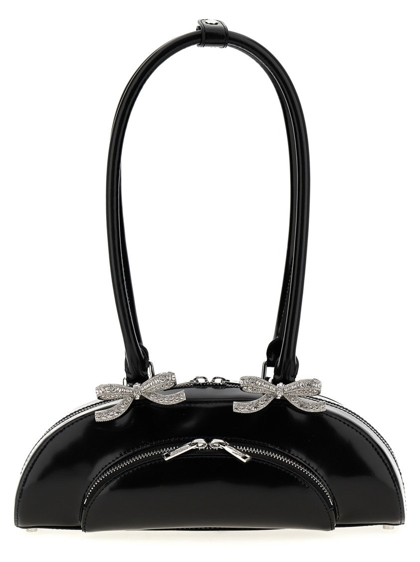 Self-Portrait 'Black Leather Curved' Shoulder Bag