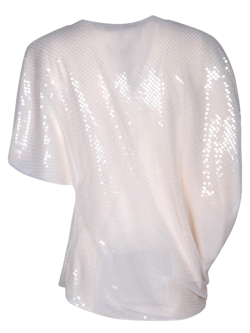 Rev Sequin-Embellished Blouse With Draped Design