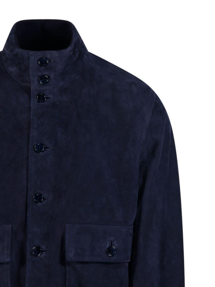 Gucci Luxurious Lamb Leather Bomber Jacket With Subtle Detailing