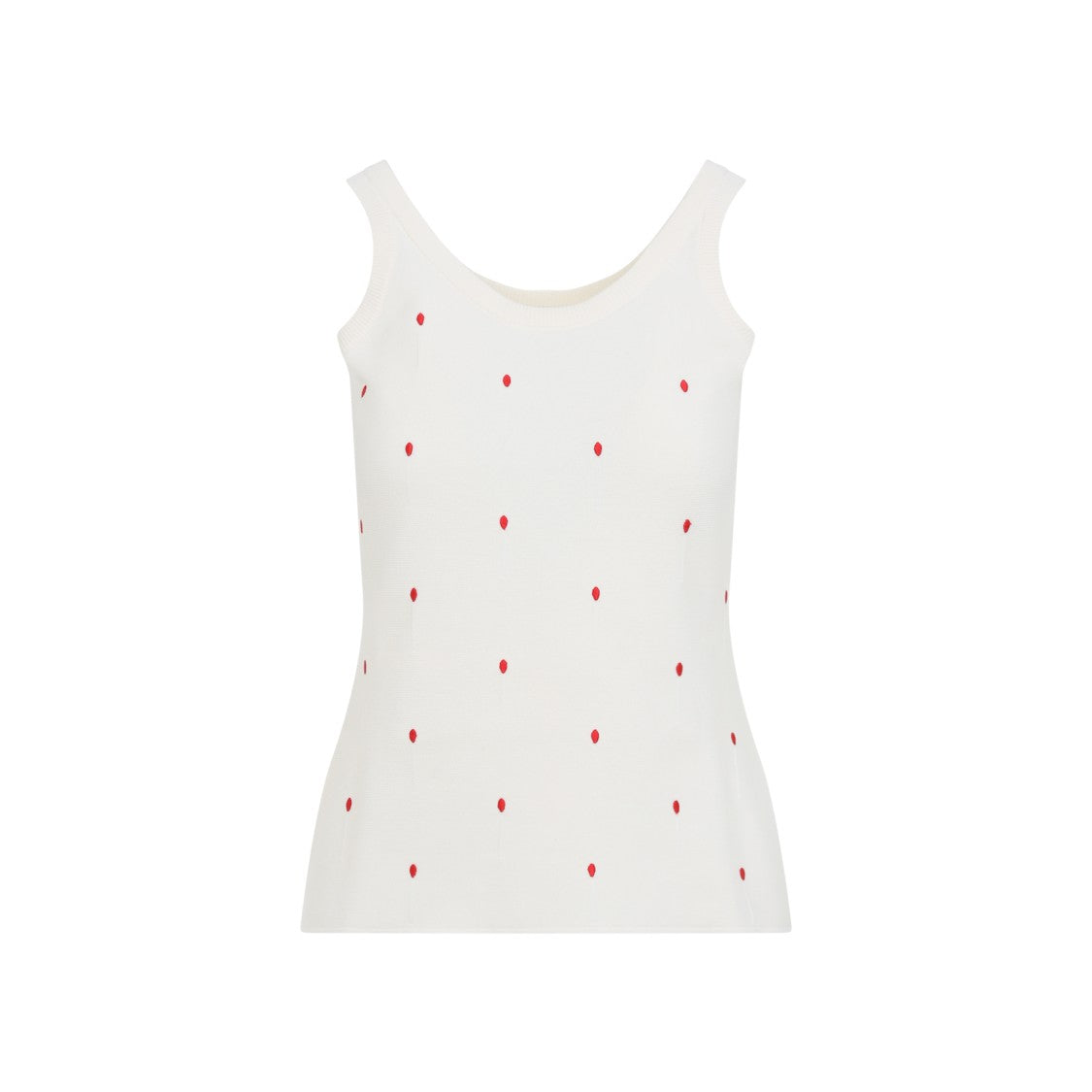Bottega Veneta White Cotton-Blend Top With Playful Dot Detail