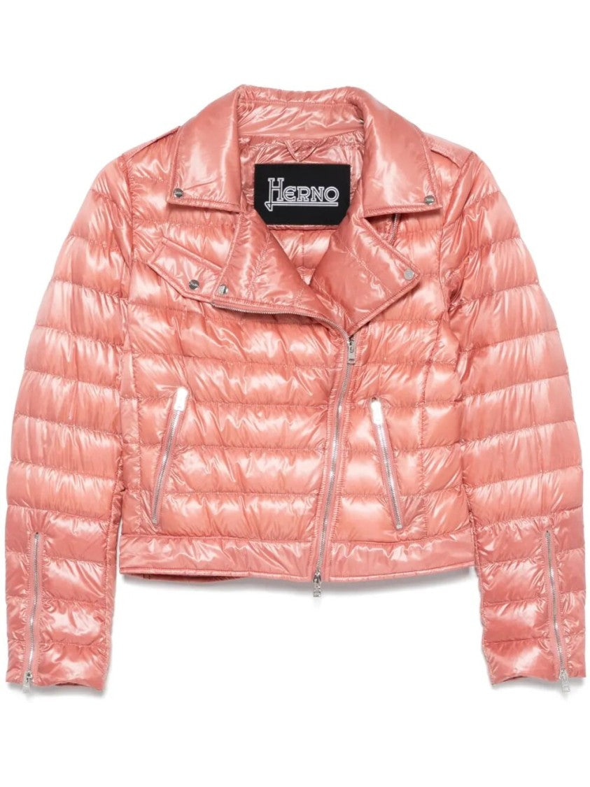 Herno Quilted Biker Jacket With Classic Motorcycle Silhouette