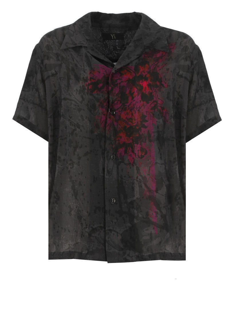 Y's Black Shirt With Pattern
