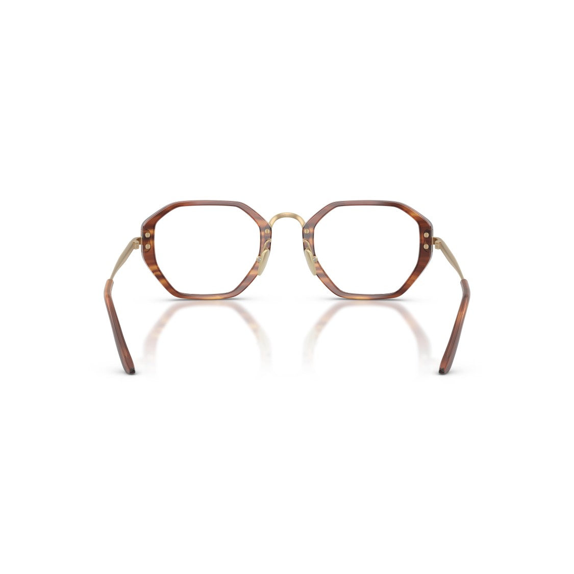 Giorgio Armani 0Ar7282 Geometric Tortoiseshell Eyeglasses With Gold Accents