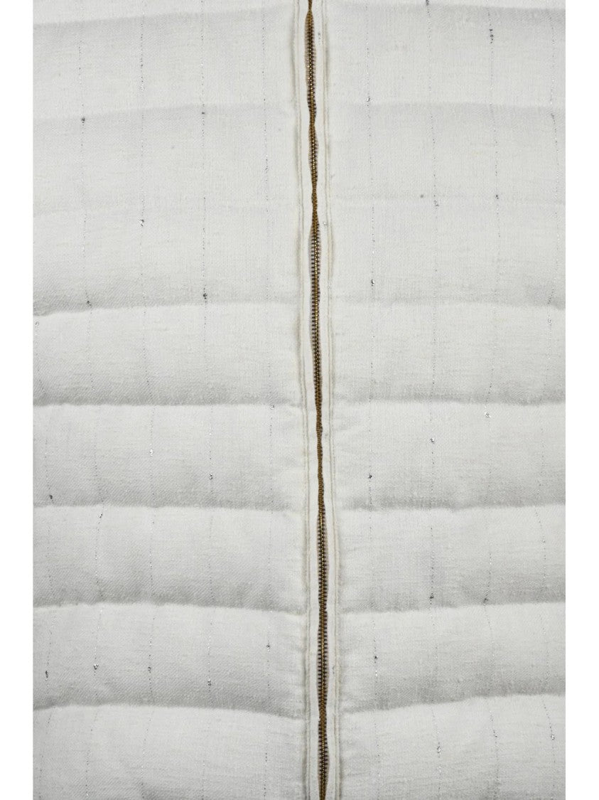 Eleventy White Centogrammi Linen Wool Polyamide Vest