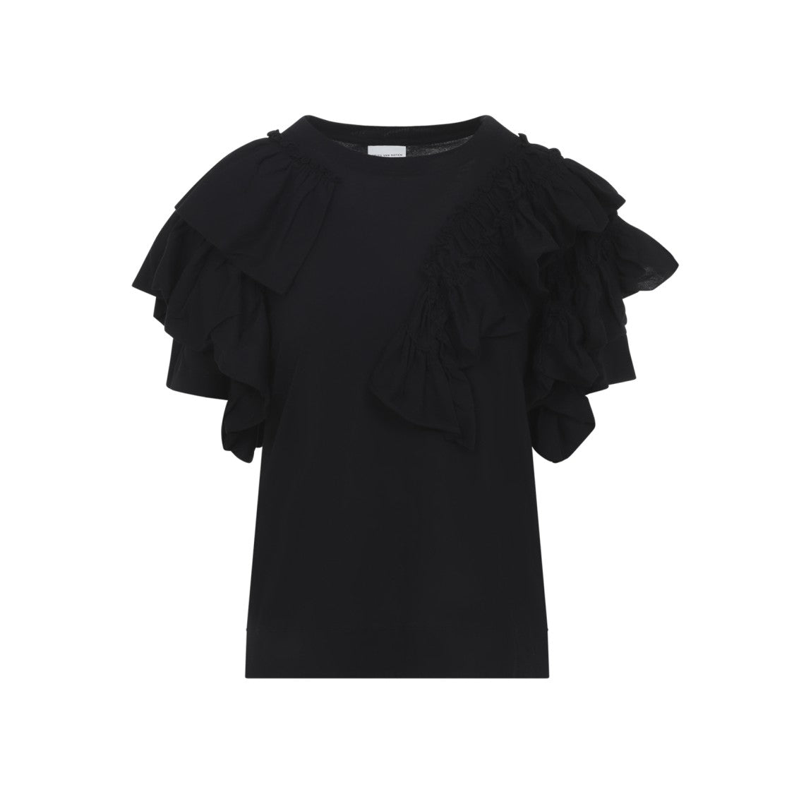 Dries Van Noten Short-Sleeved Top With Layered Ruffle Details