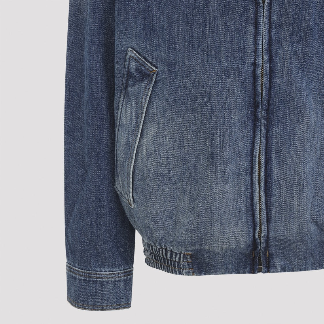 Loewe Bleached Blue Cotton Denim Jacket With Contrast Collar