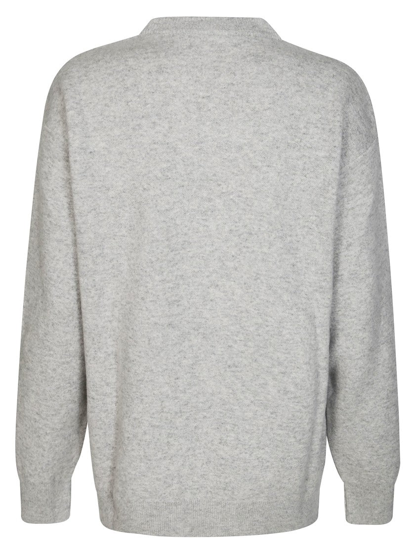 Daniele Fiesoli Light Grey Oversized Knit Sweater With Dropped Shoulders