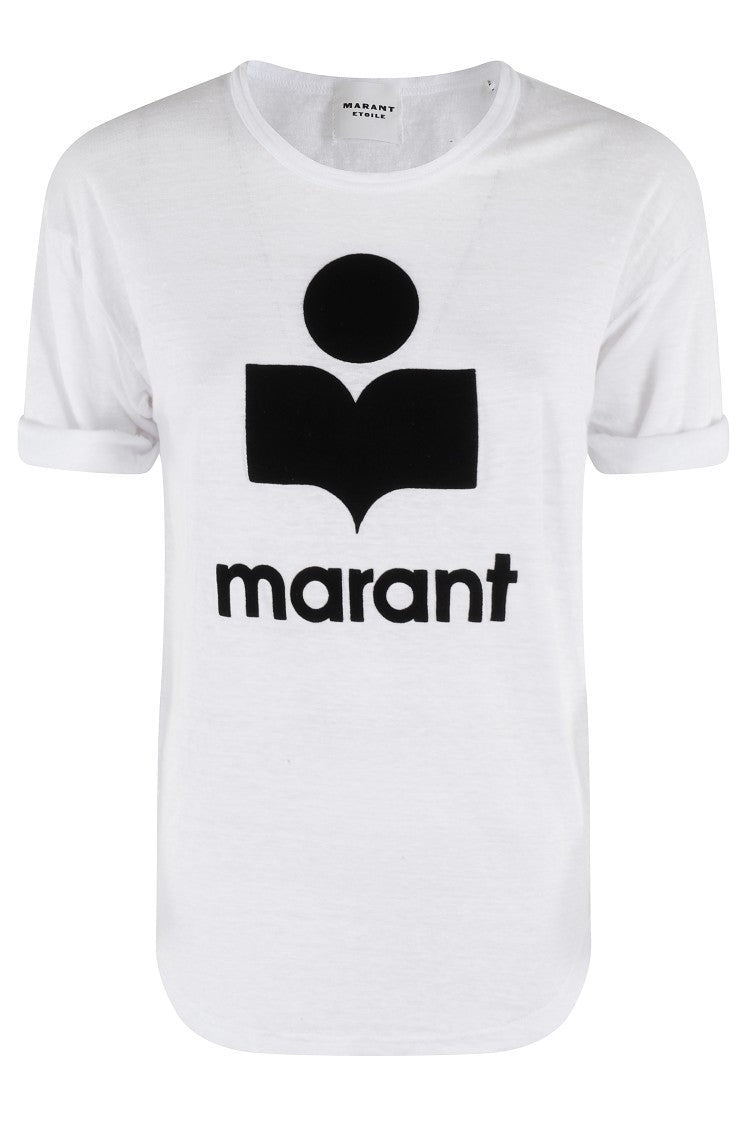 Isabel Marant Étoile Relaxed-Fit Linen T-Shirt With Velvet Logo