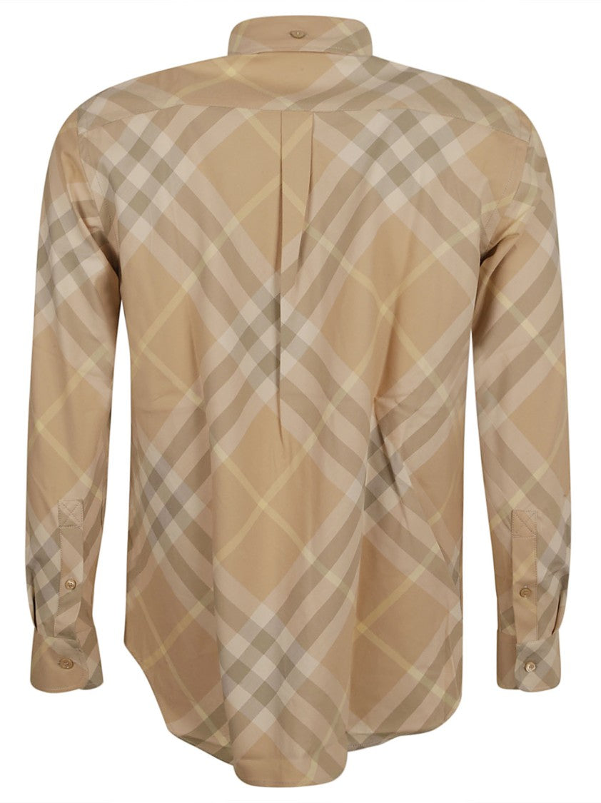 Burberry Tailored Plaid Shirt With Button-Down Collar