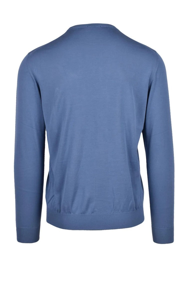 Drumohr Cotton Crew Neck Sweater - Blue