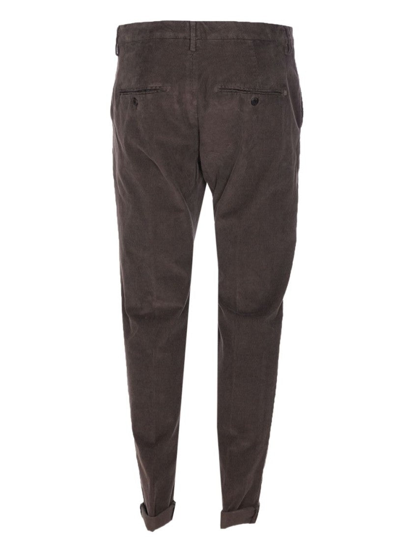 Dondup Brown Corduroy Jeans With Tailored Fit