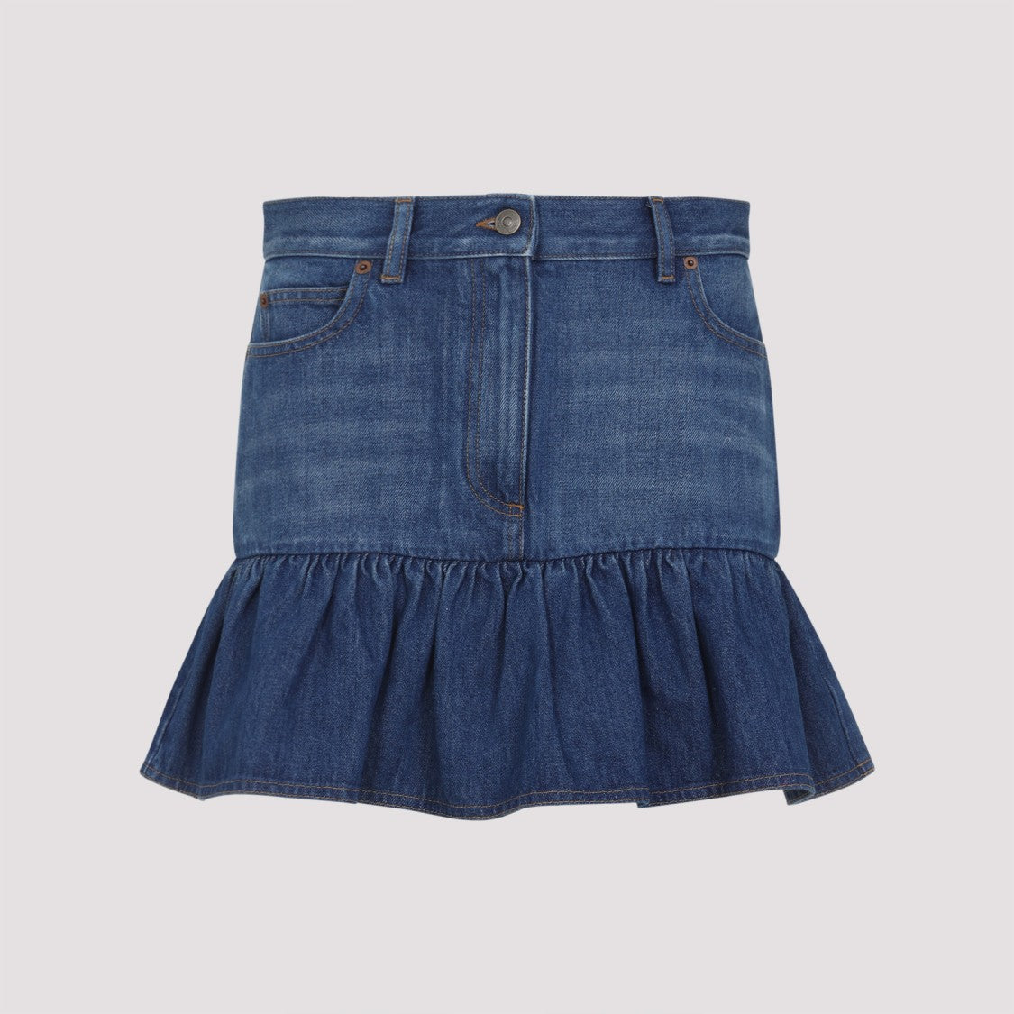 Valentino Blue Cotton Mini Skirt