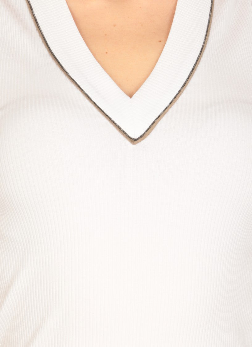 Brunello Cucinelli White Cotton Top