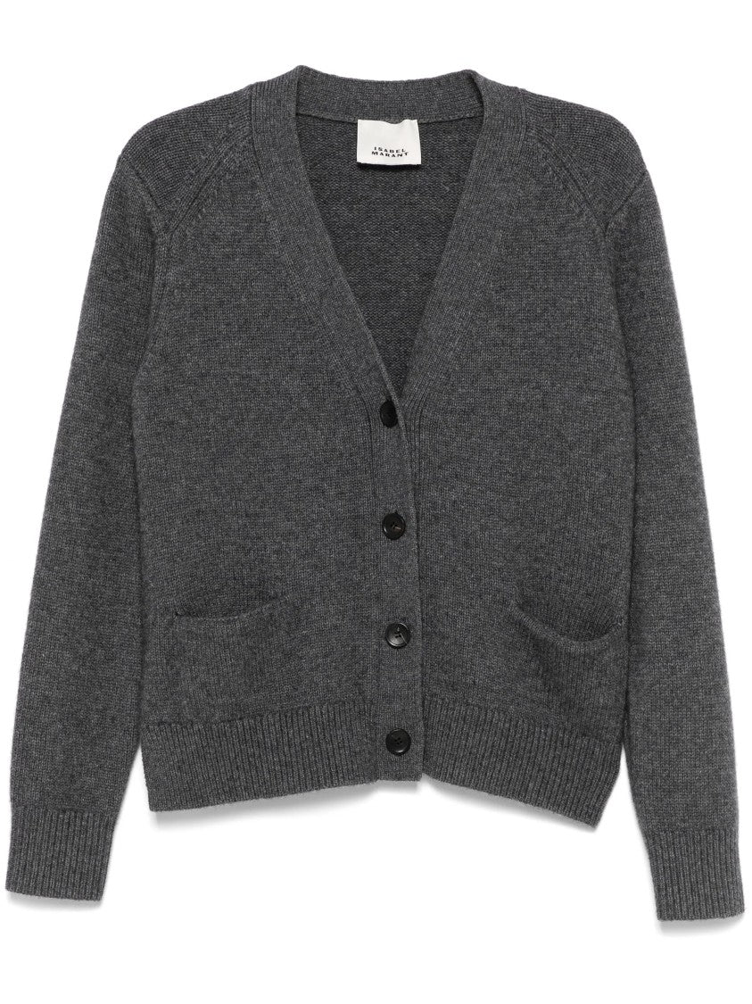Isabel Marant Grey Brat V-Neck Knitted Cardigan
