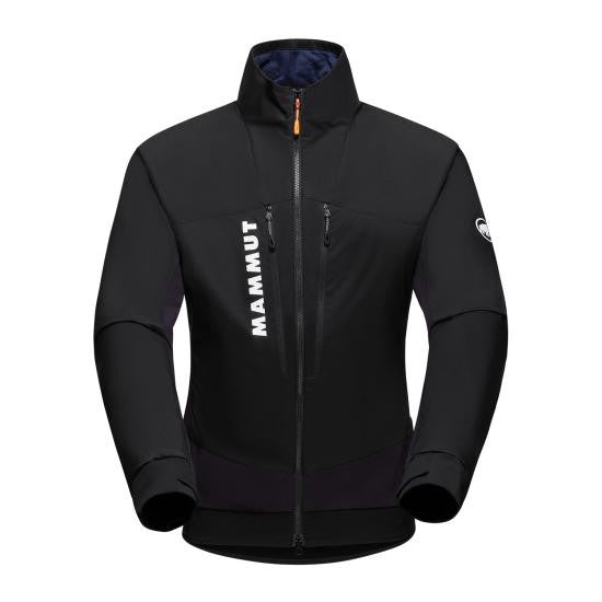 Mammut High-Collar Black Jacket With Vertical Logo Accents