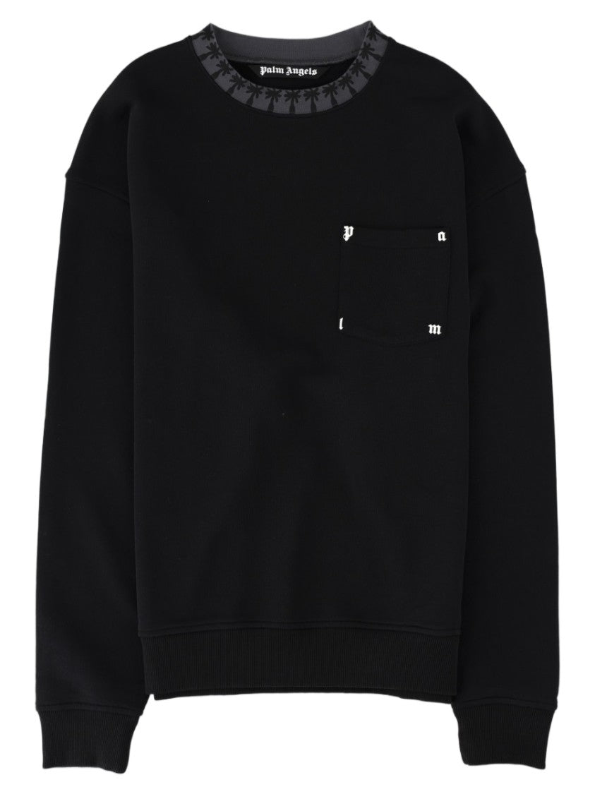 Palm Angels Relaxed-Fit Minimalist Pocket Black Sweatshirt