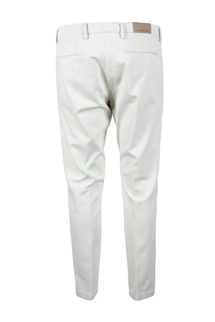 Michael Coal White Cotton-Blend Stretch Pants