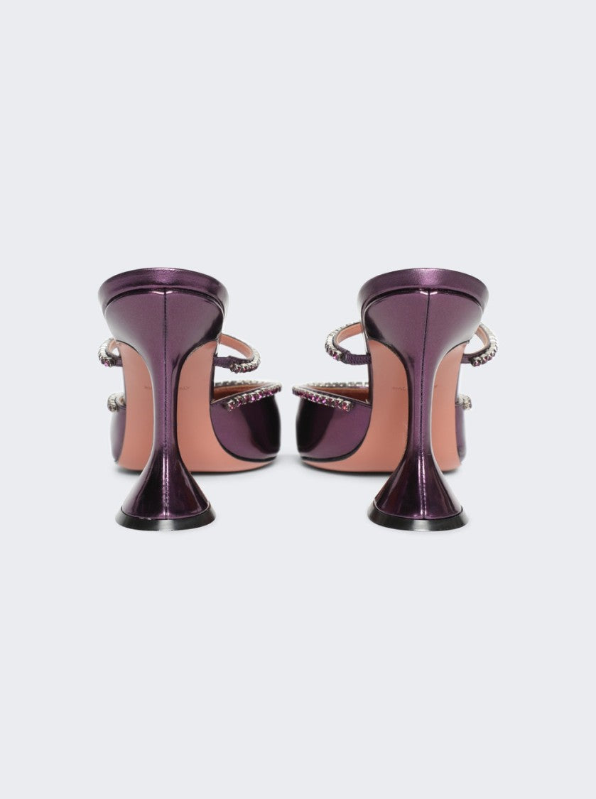 Amina Muaddi Gilda Mirror Mules Amethyst