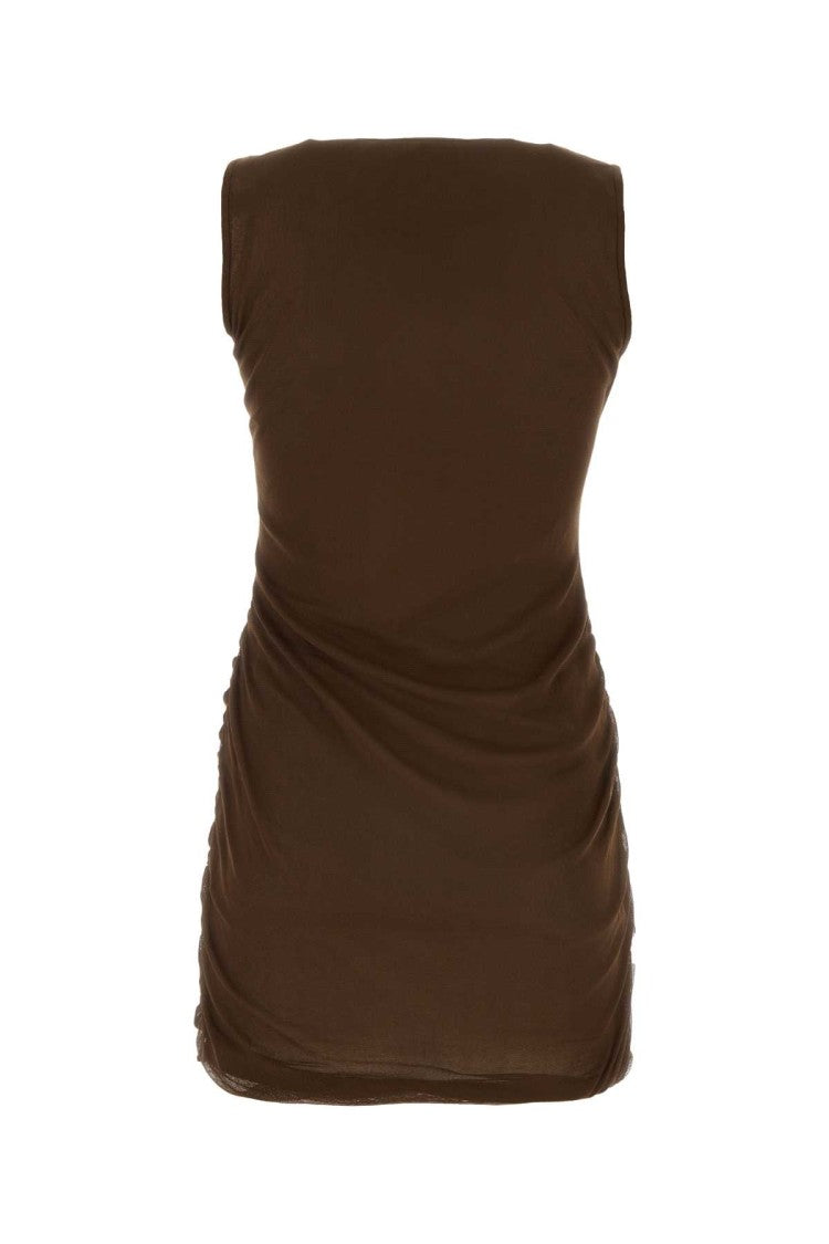 Saint Laurent Chocolate Tulle Mini Dress