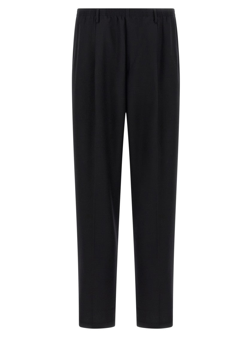 Cellar Door Straight Leg Wool Pants With Trompe L'oeil Flap