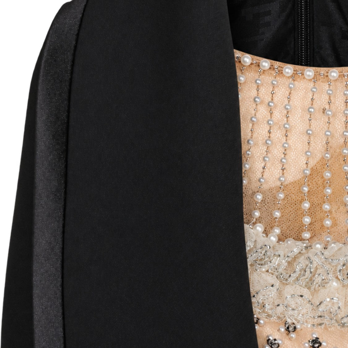 Elisabetta Franchi Long Black Plunging Neckline Satin Evening Dress