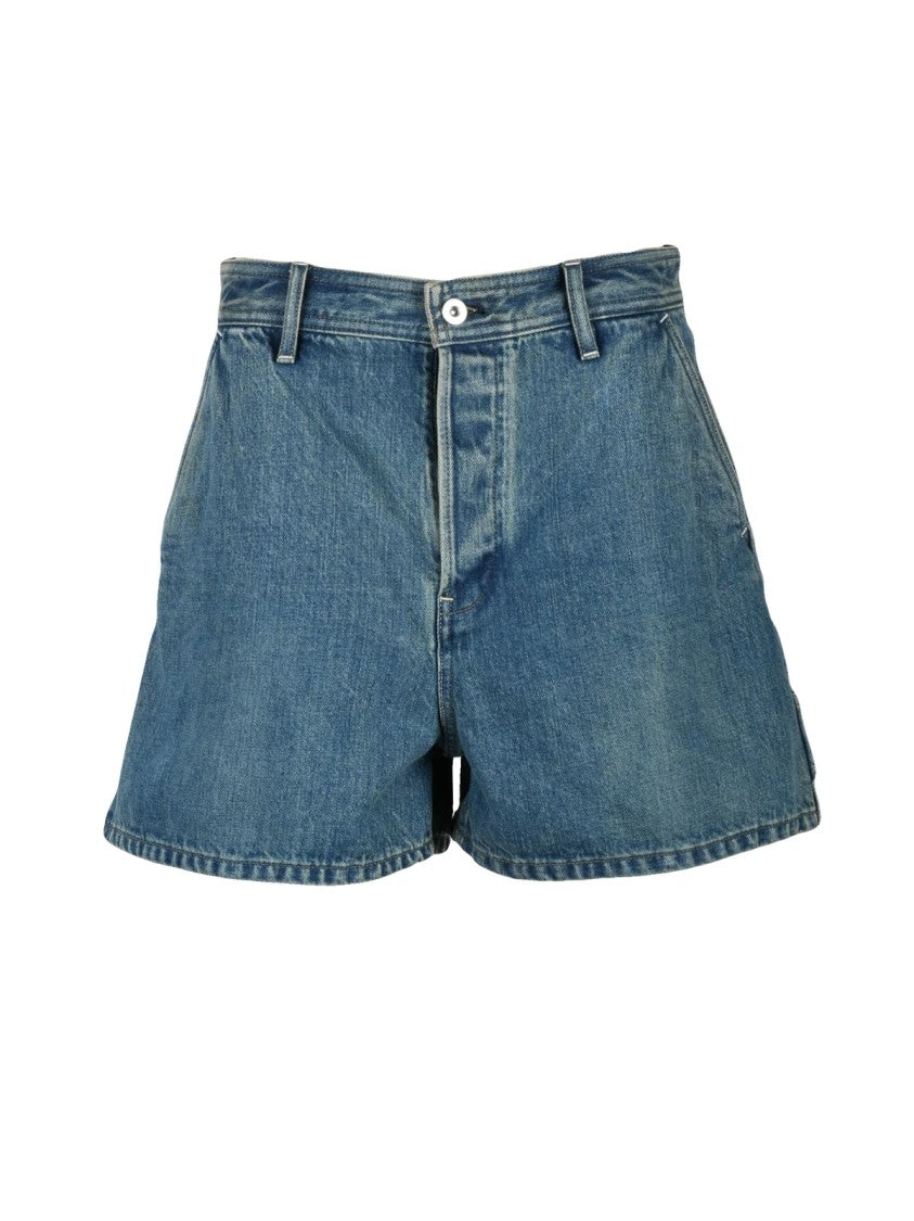 Jil Sander Blue High-Waisted Denim Shorts