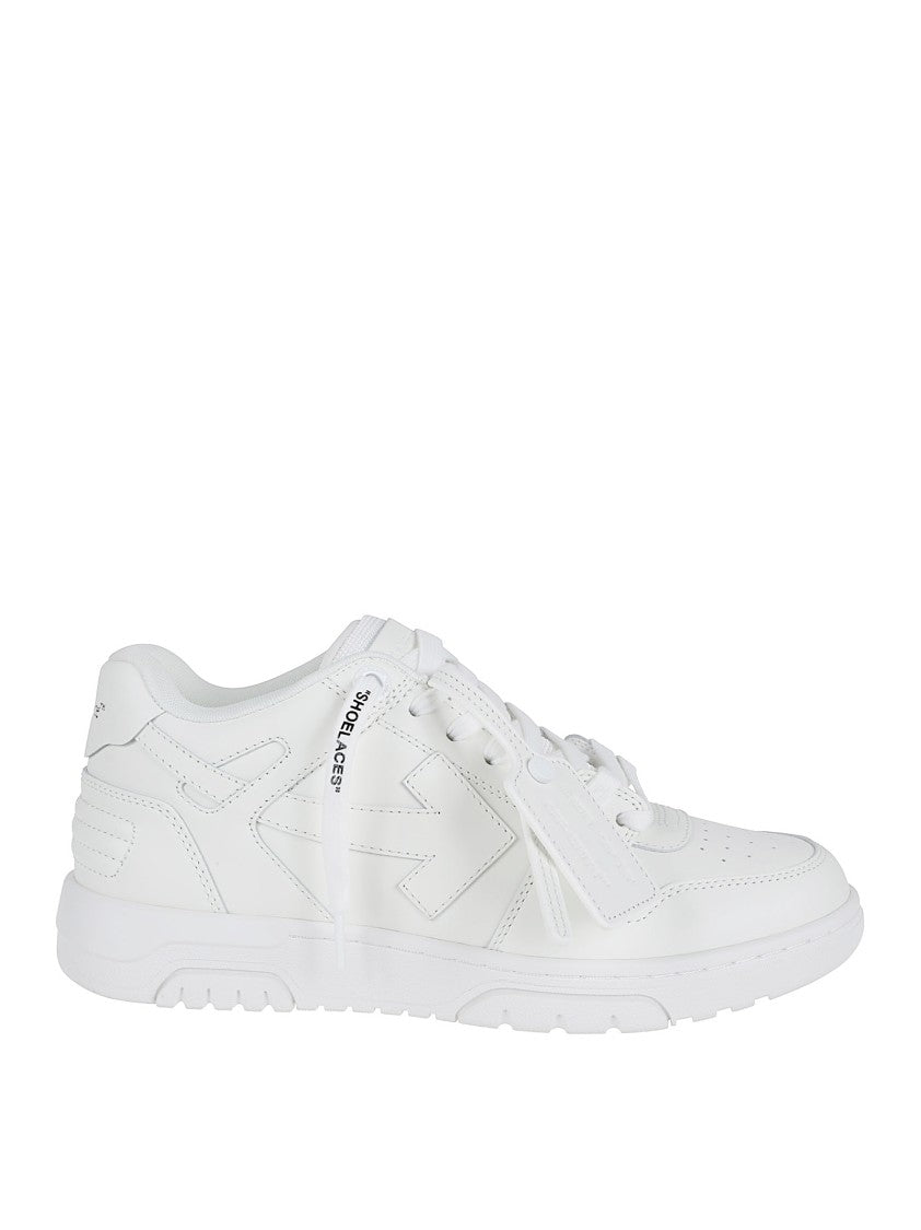 Off-White Low-Top Leather Sneakers With Detachable Patch