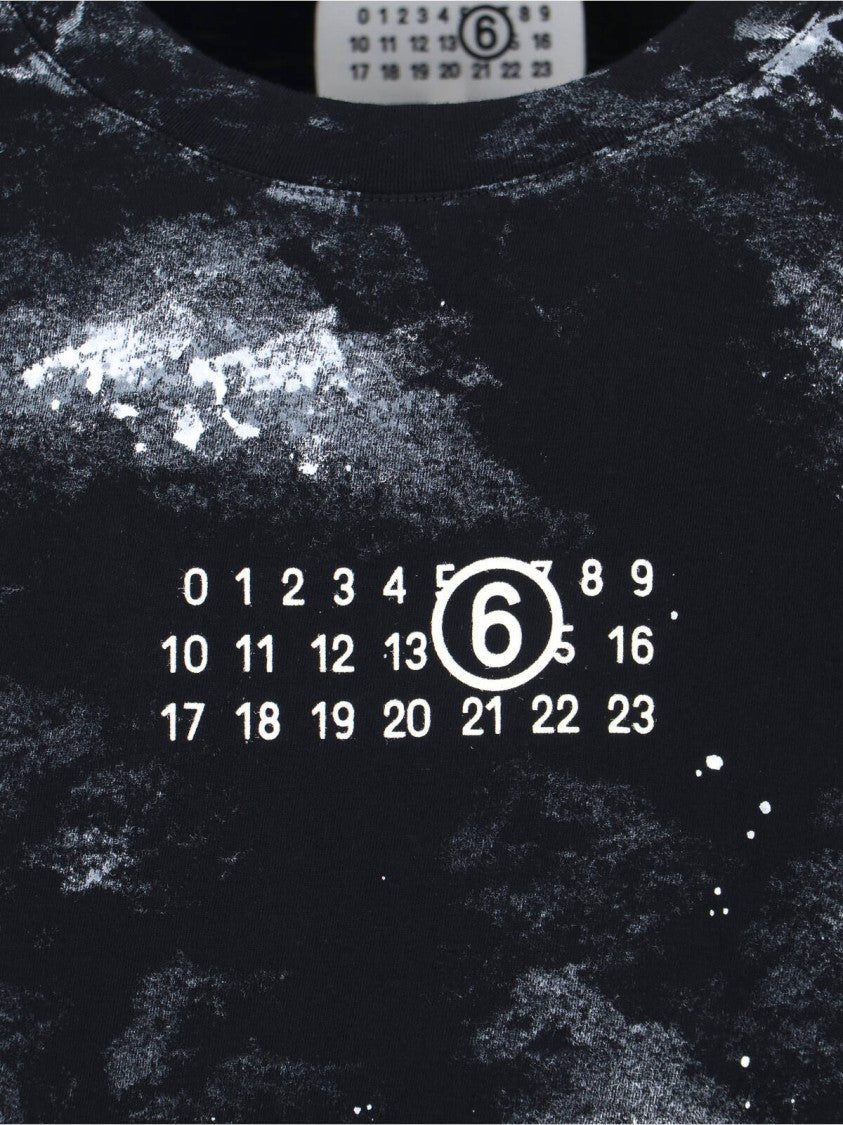 Mm6 By Maison Margiela Tie-Dye Graphic T-Shirt With Numeric Logo Detail