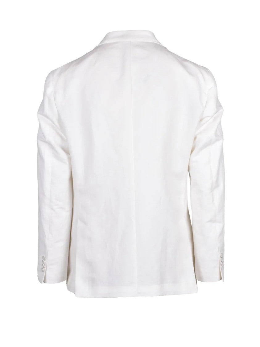 Luigi Bianchi Linen Cotton Jacket - White