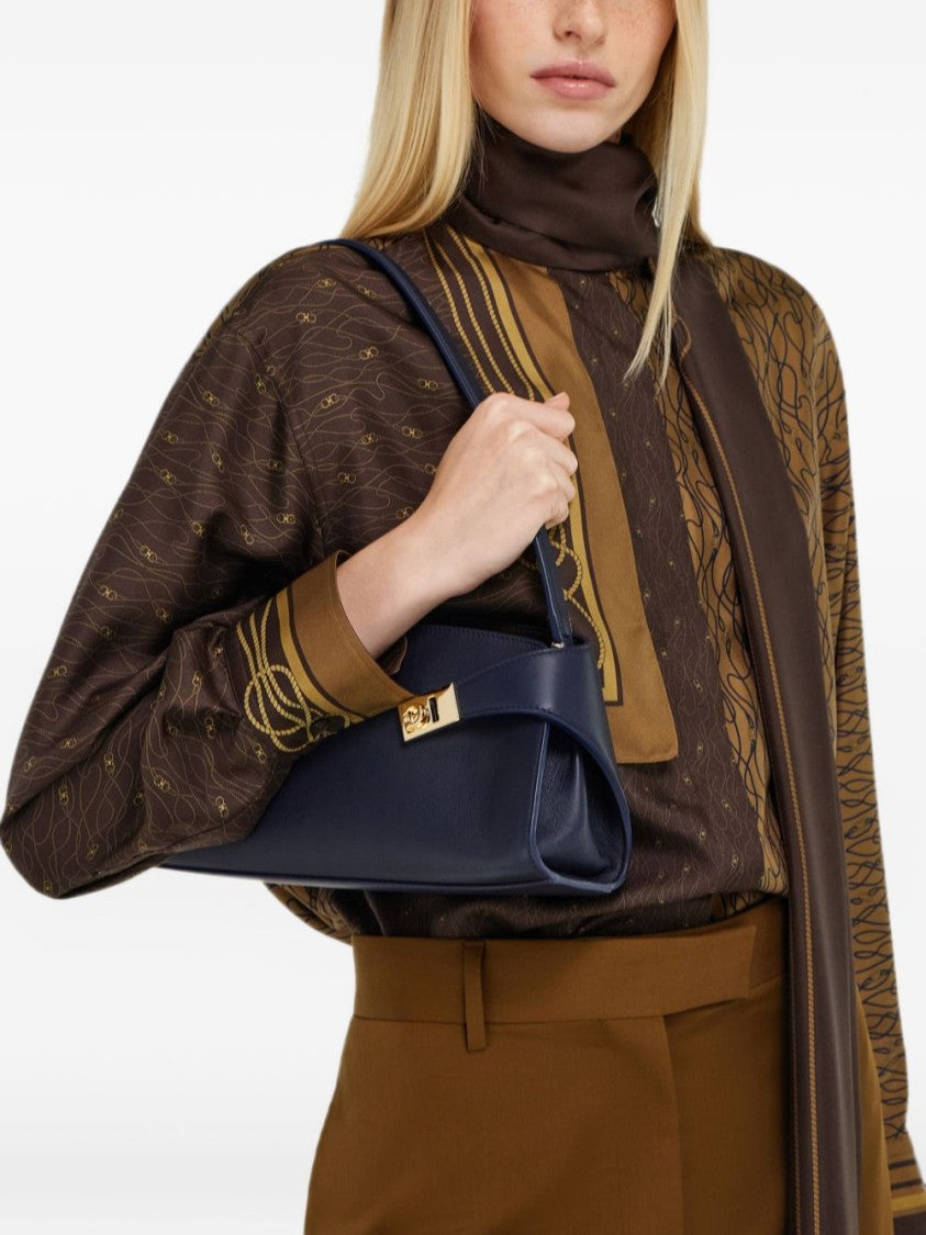 Ferragamo Elongated Rectangular Handbag In Smooth Calf Leather
