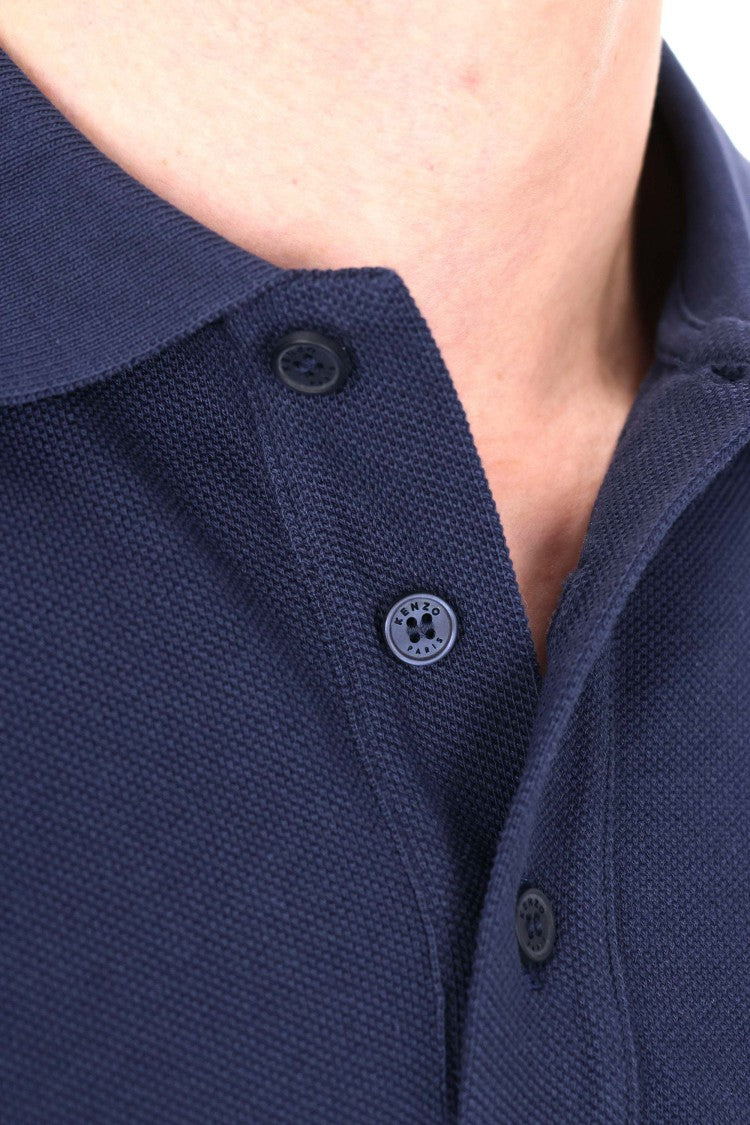 Kenzo Slim Boke Flower Cotton Piquet Polo Shirt