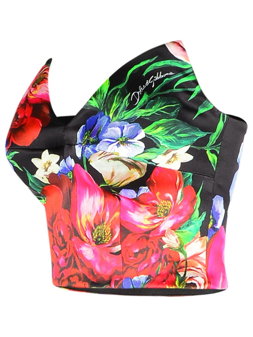 Dolce & Gabbana Corset Top With Vibrant Floral Print