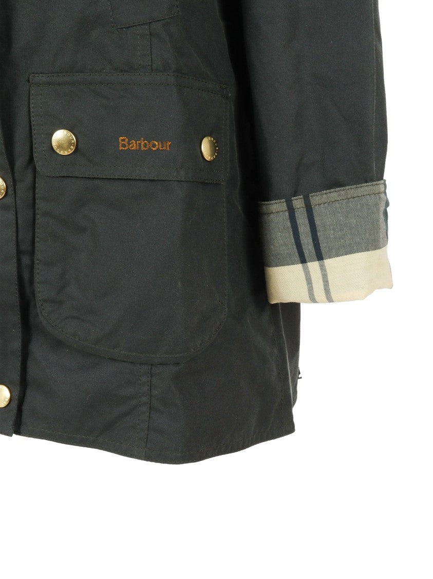 Barbour Waxed Cotton Jacket With Corduroy Collar
