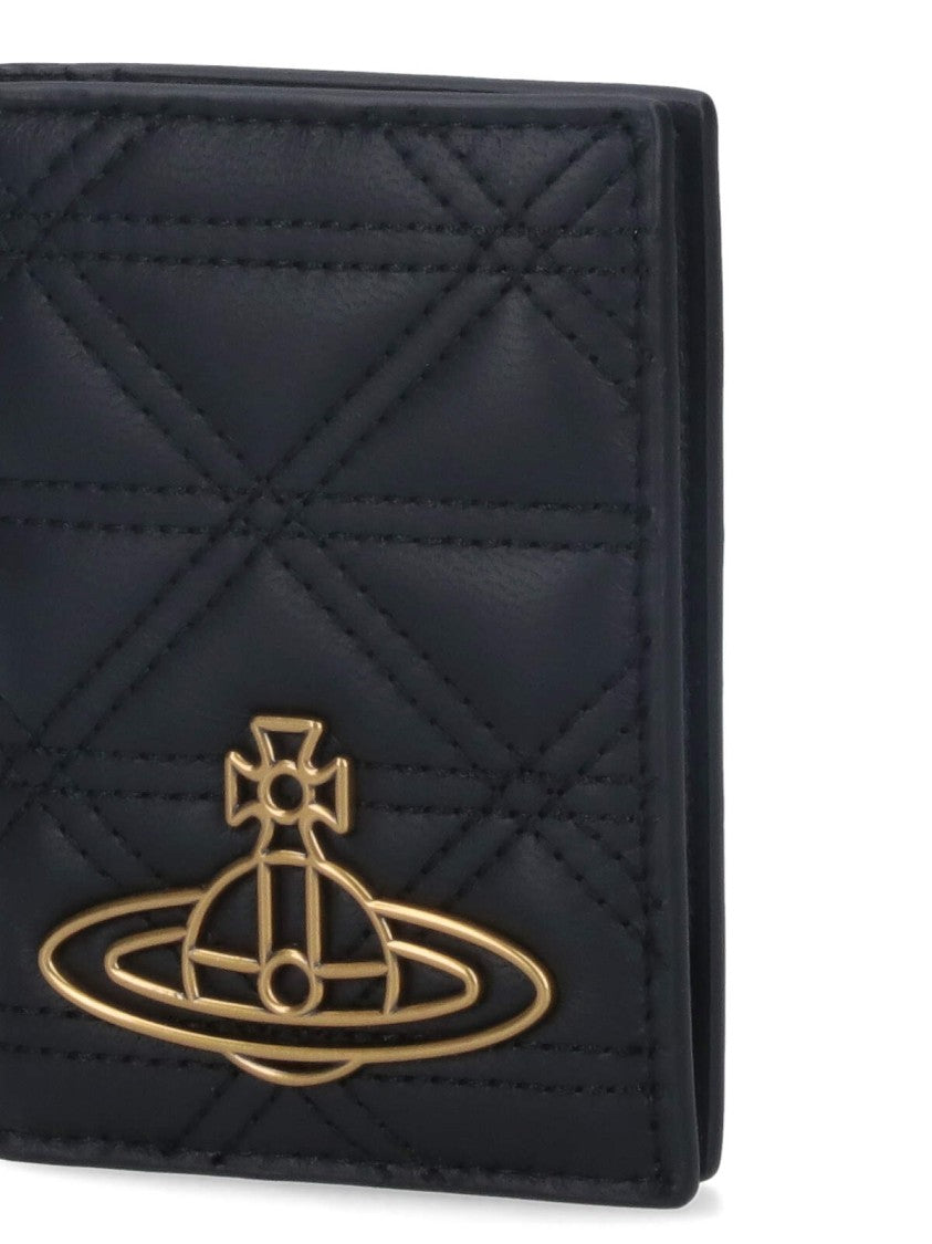 Vivienne Westwood Bi-Fold "Orb" Passport Holder – Black