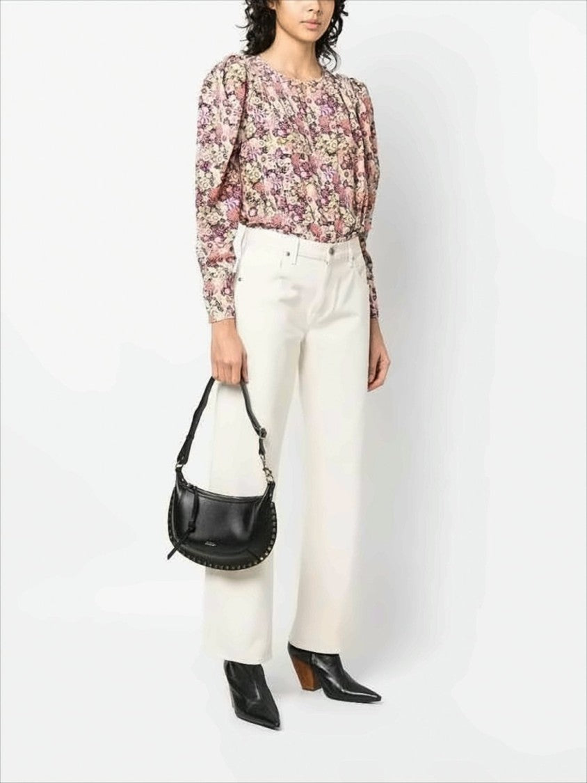 Isabel Marant Curved Black Shoulder Bag With Adjustable Strap