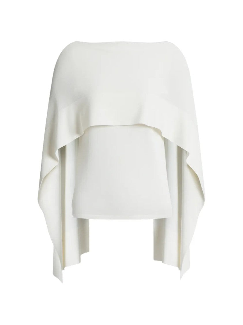 Alberta Ferretti Layered Long-Sleeved Top With Draped Cape Overlay
