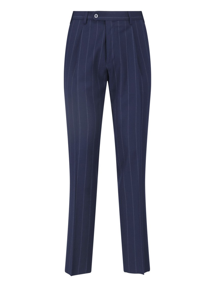 Tombolini Blue Virgin Wool Double-Breasted Suit